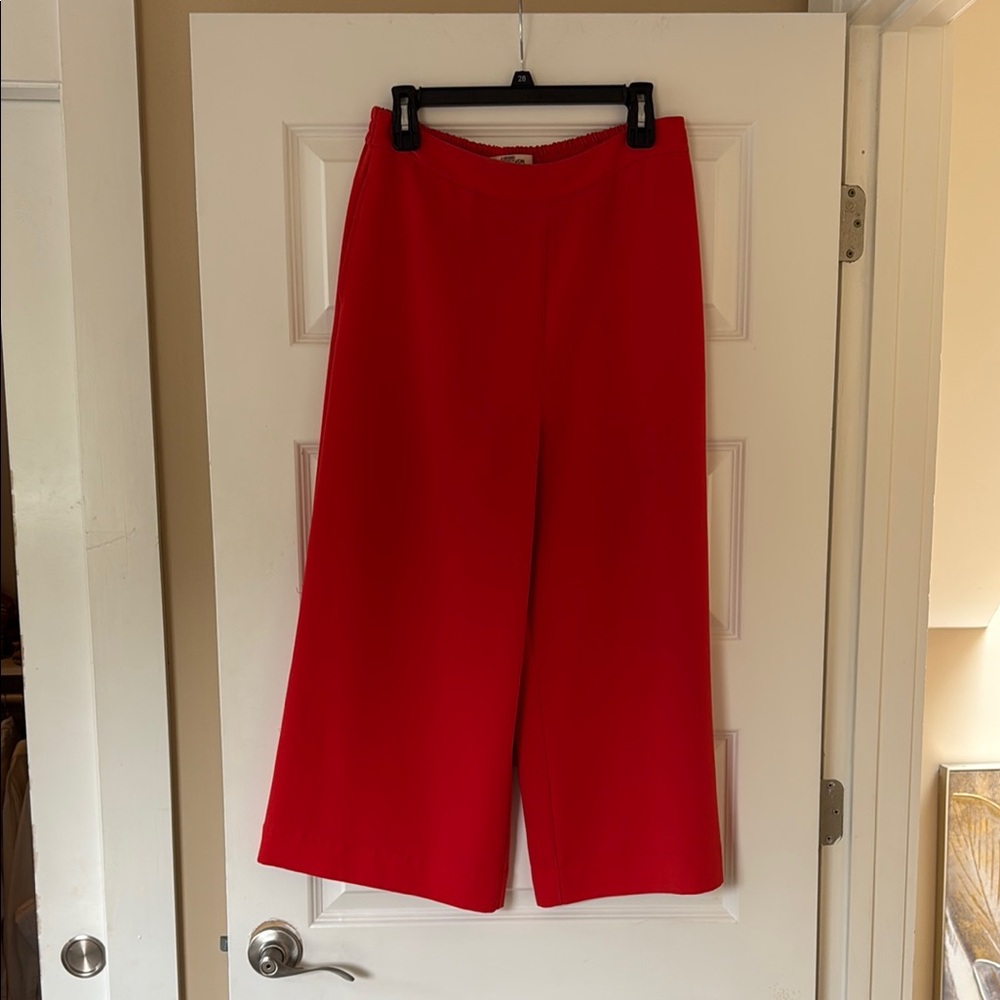 DVF Poppy Red Wide-Leg Pants
